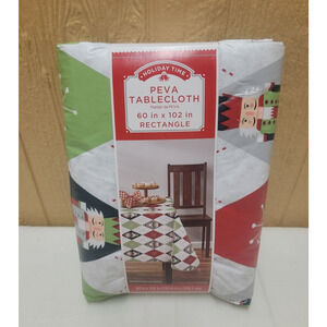 Holiday Time Christmas Nutcracker PEVA Tablecloth 60 in X 102 Rectangle